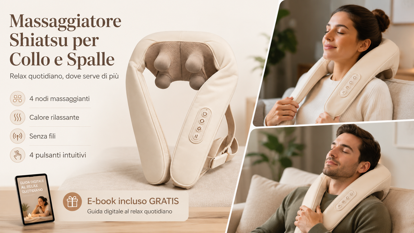 Massavia Relax® | Massaggiatore per Collo, Spalle e Schiena